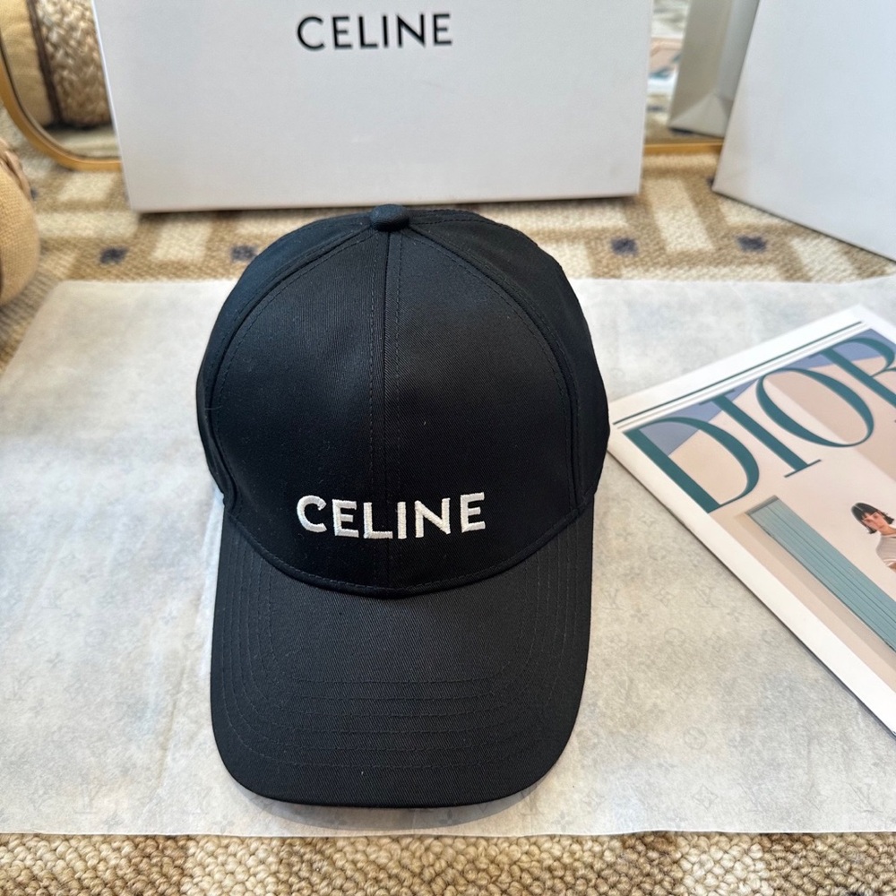 🧩Celine Triomphe Baseball Cap Hat Black